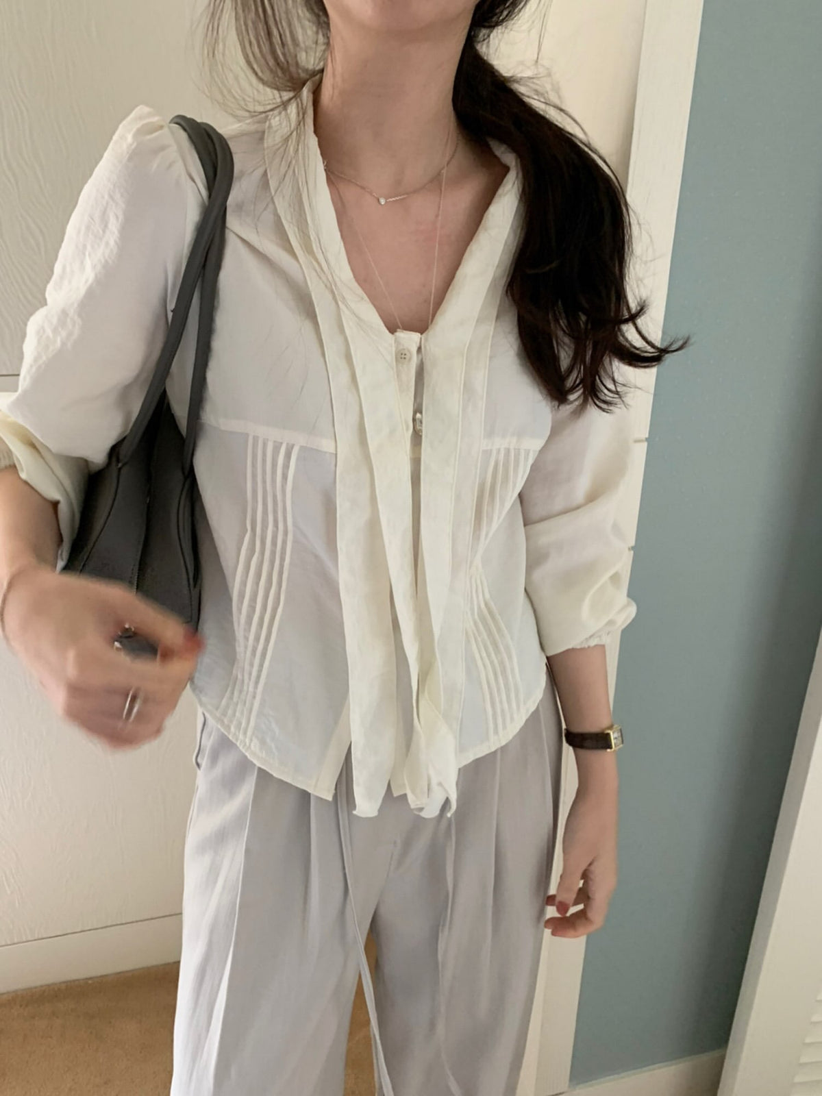 adele tie blouse-2col