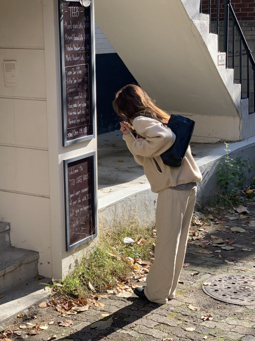 Cris fine wool dumble zip up jumper-3col