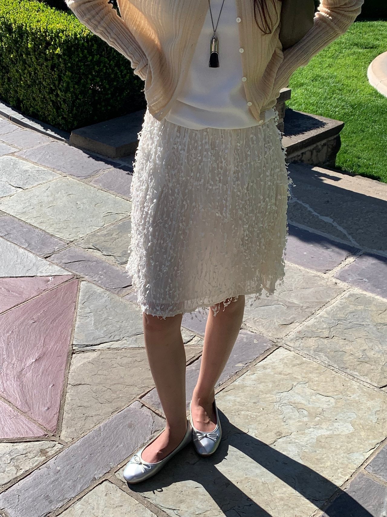 Ruel texture midi skirt