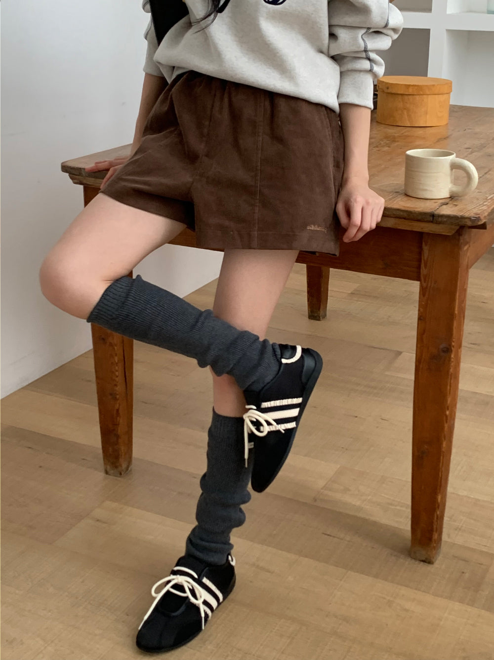 swan corduroy shorts-2col