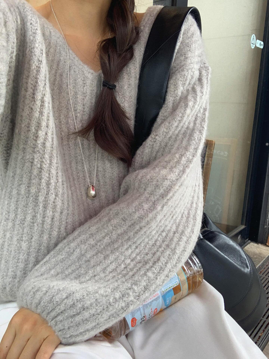 liter daina alpaca v neck knit-3col