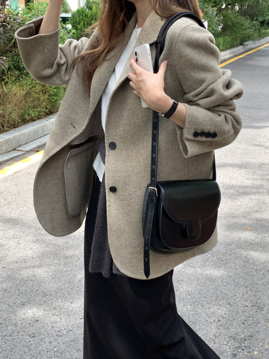 Adele meribo wool handmade jacket-2col