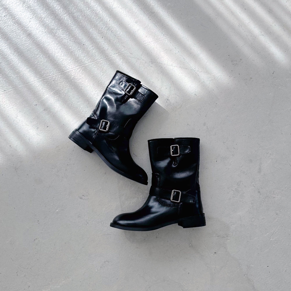 sol ankle buckle boots