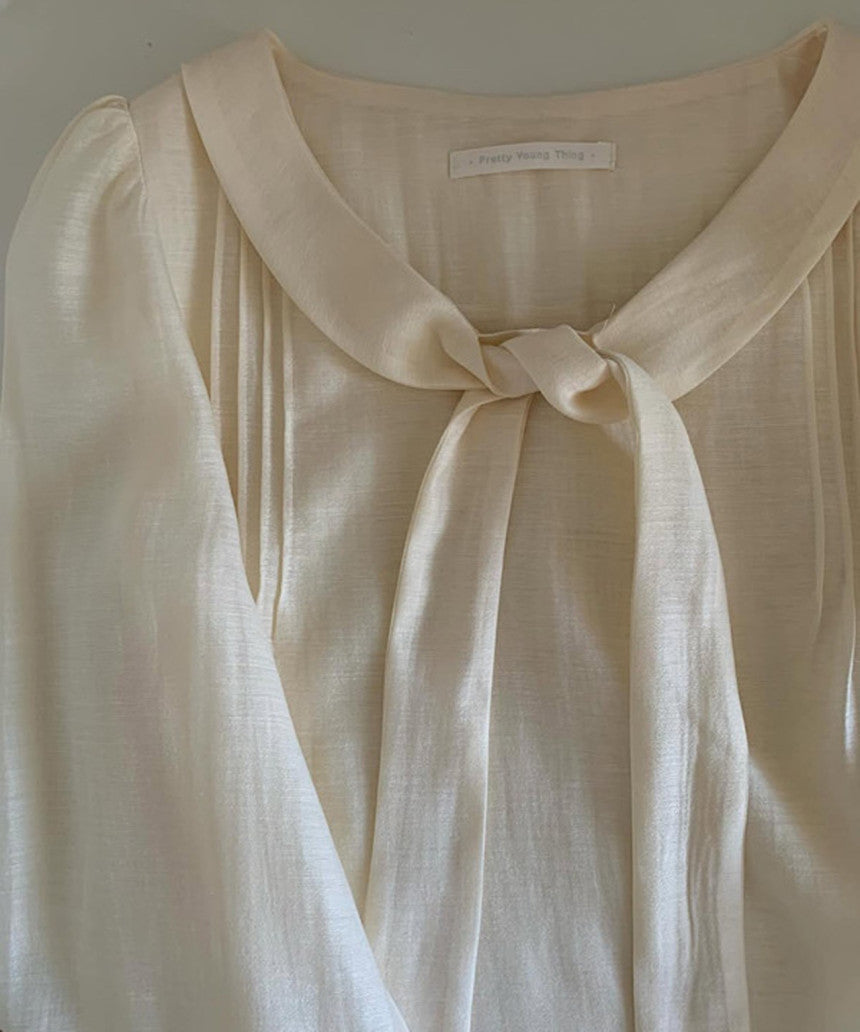 rose tie blouse-2col
