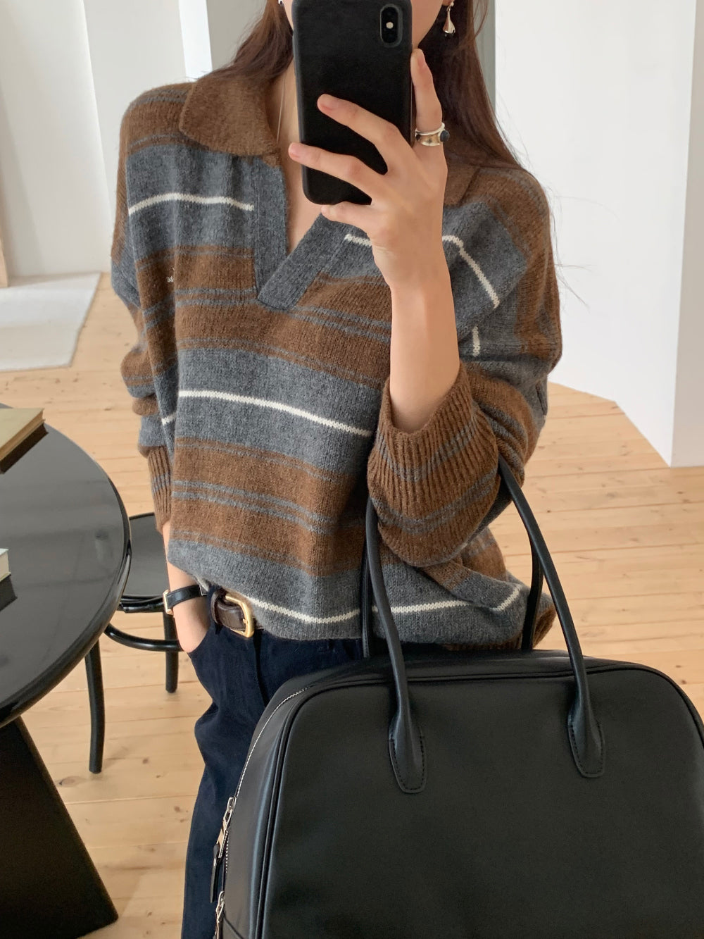 Swan s.t collar knit-2col