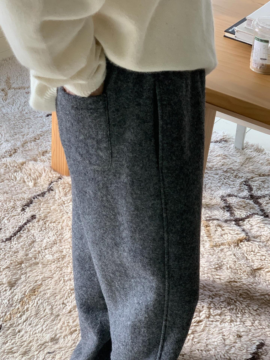 roi wool banding pants-3col