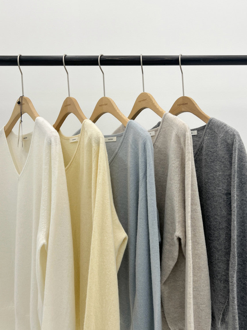 Adele wholegar cash v-neck knit-5col