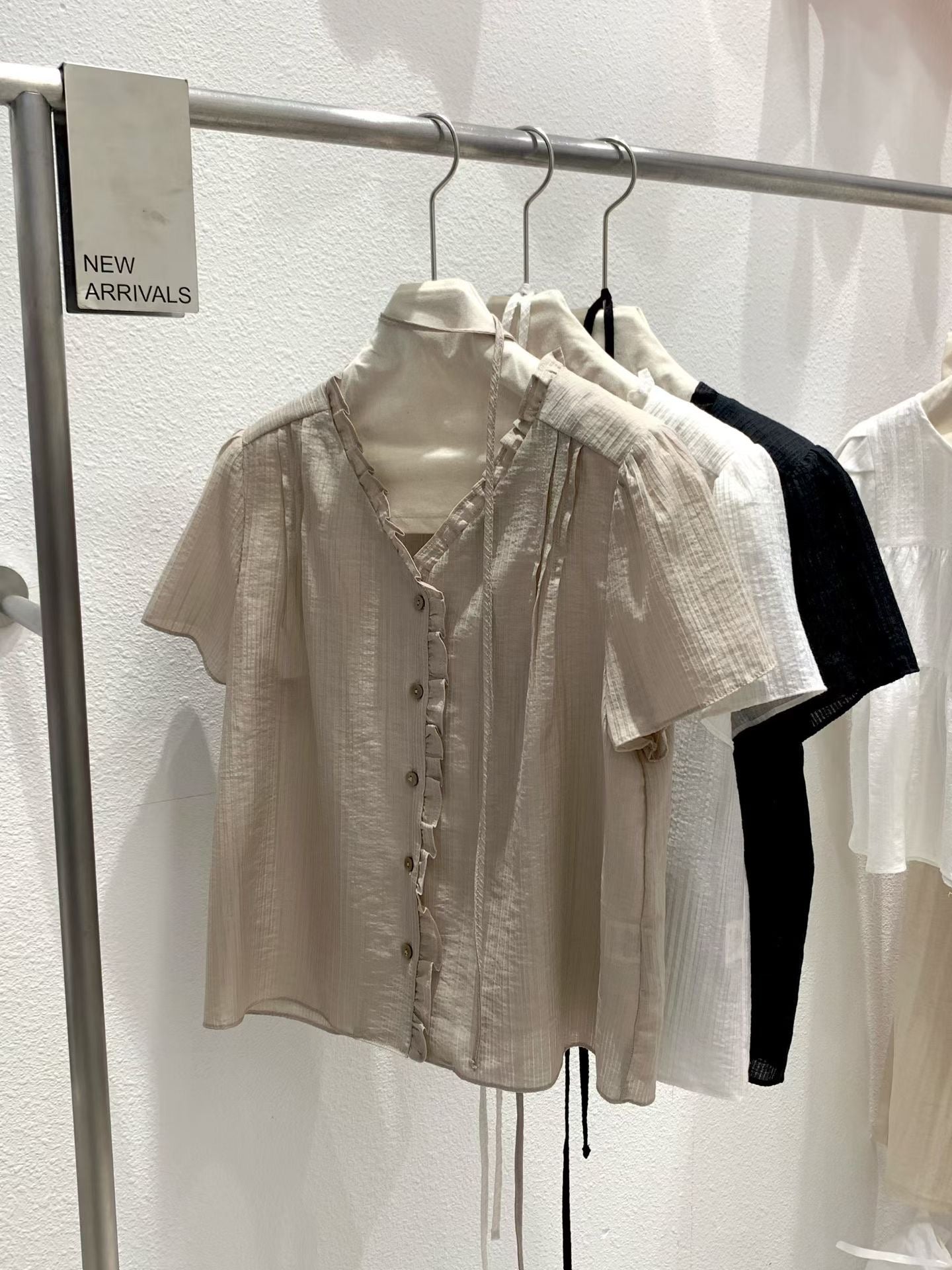 summer ove frill blouse-3col