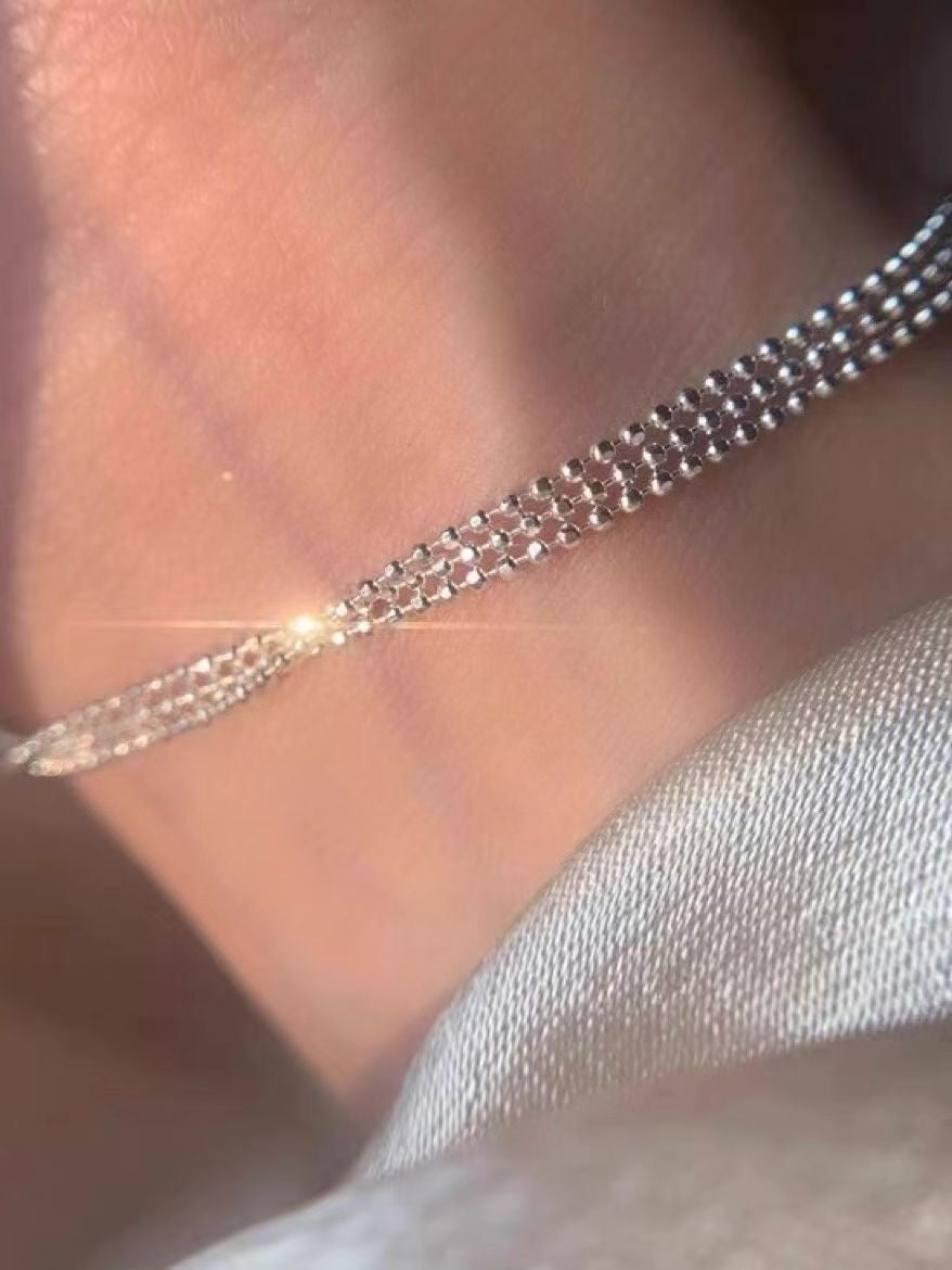 3 Silver Ball Layered Bracelet