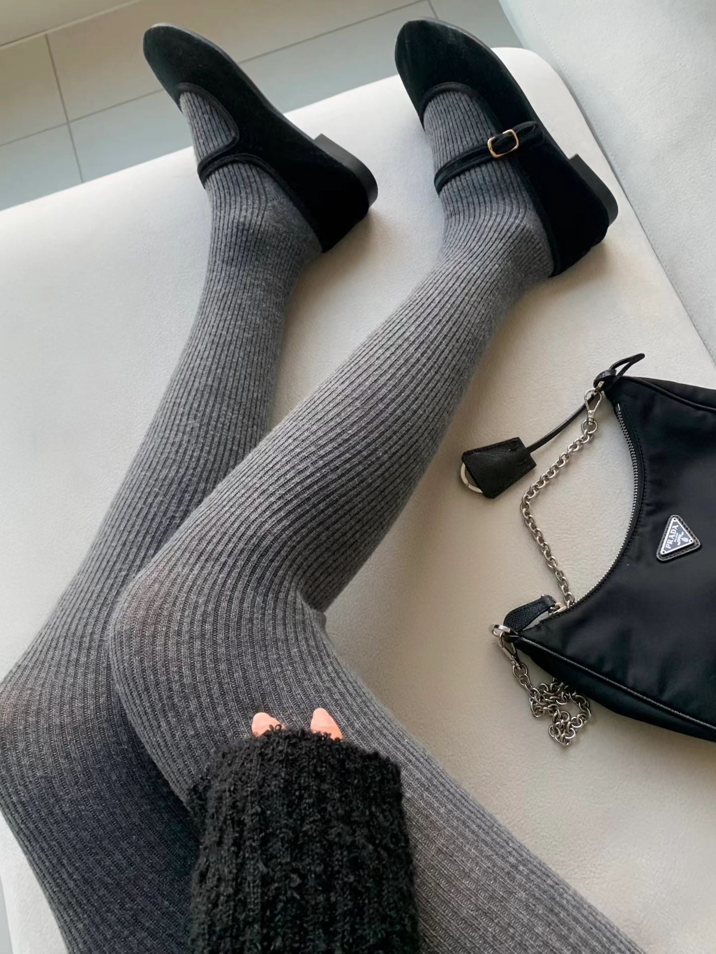 cashmere rib panty stockings