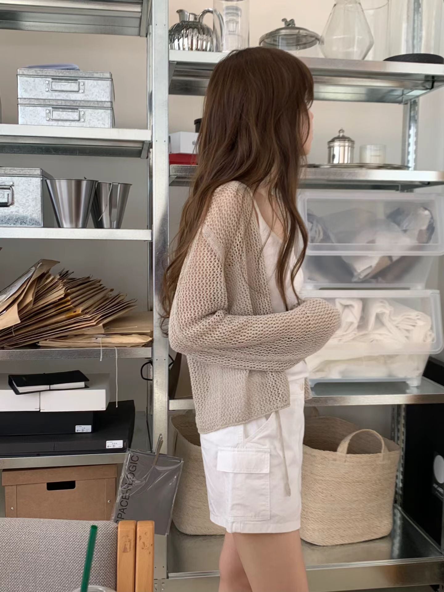 Ounce paper punching cardigan-2col