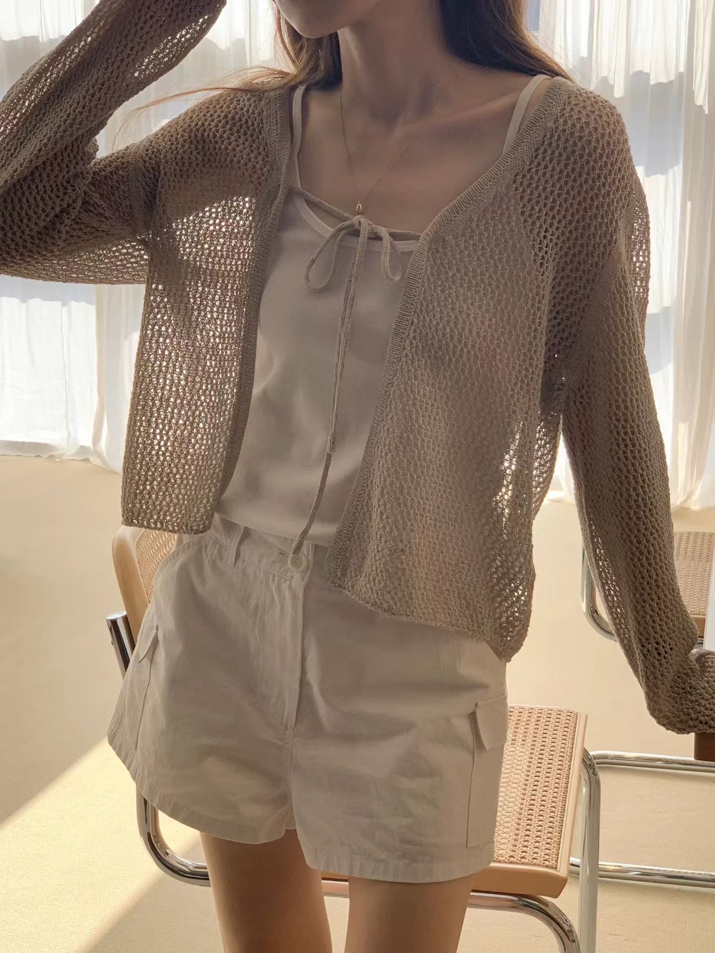 Ounce paper punching cardigan-2col