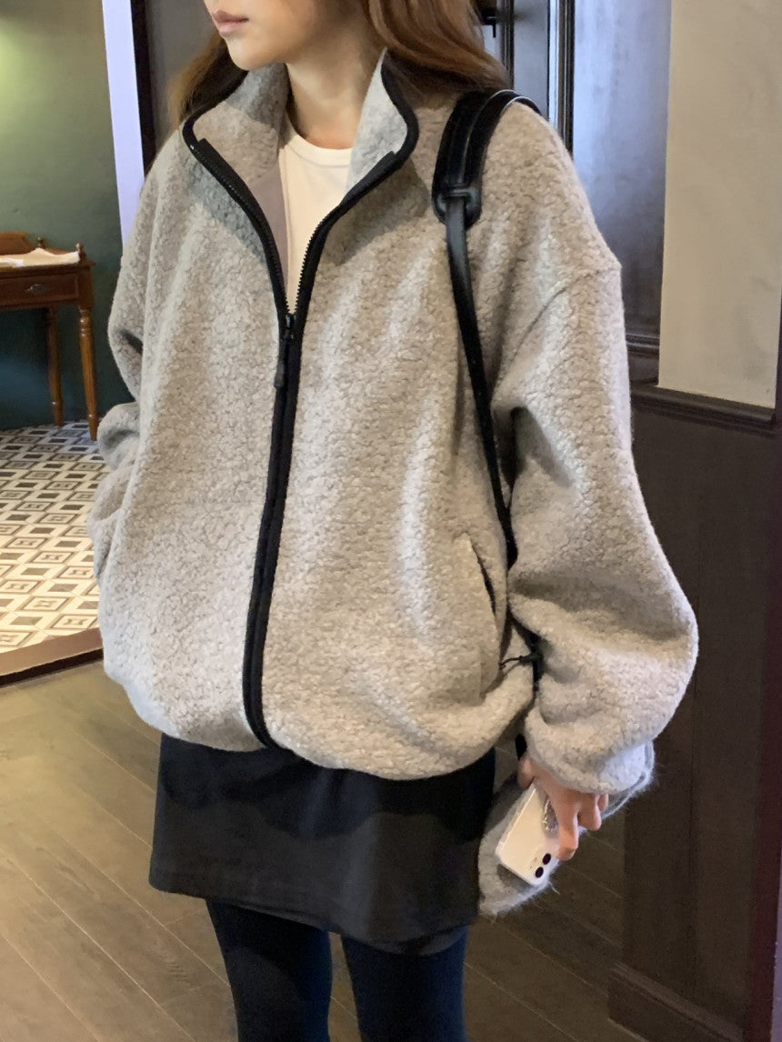 Cris fine wool dumble zip up jumper-3col