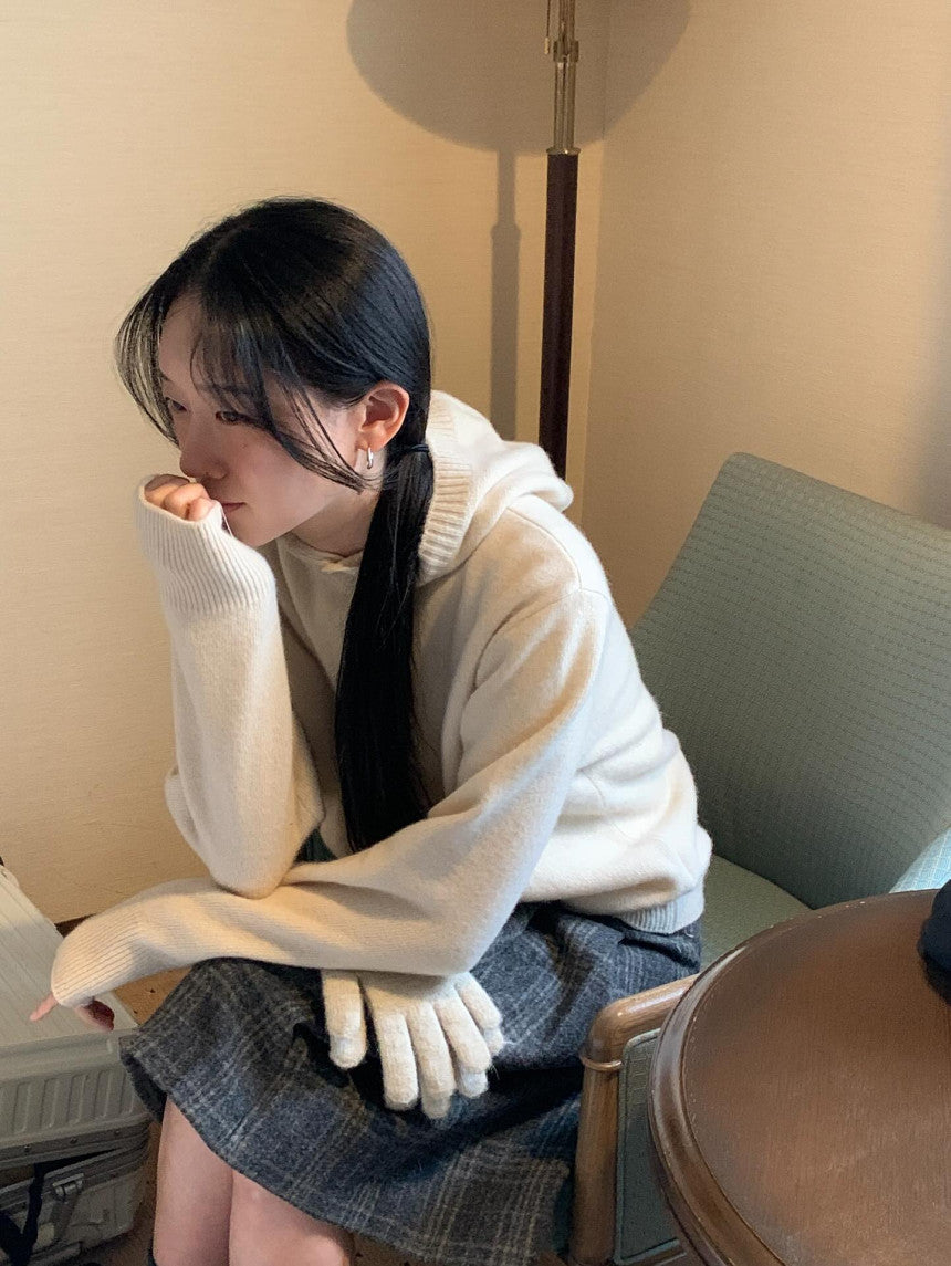 weev check wool skirt