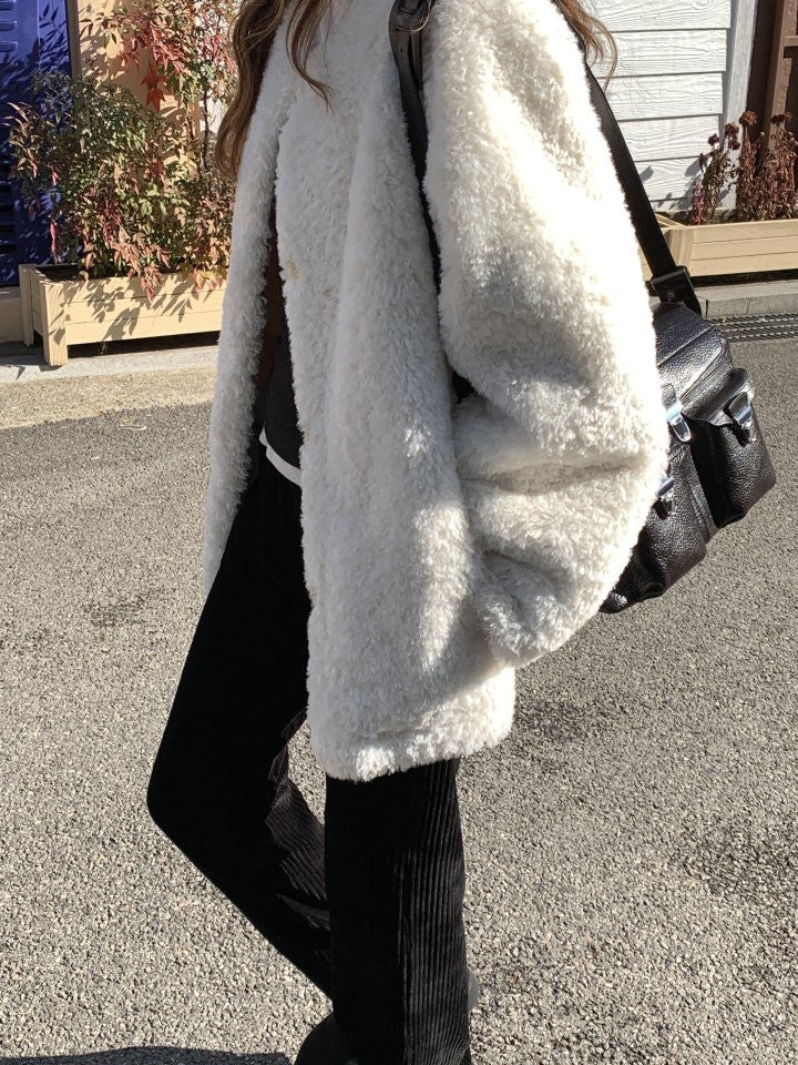 Lozan round neck fur jacket