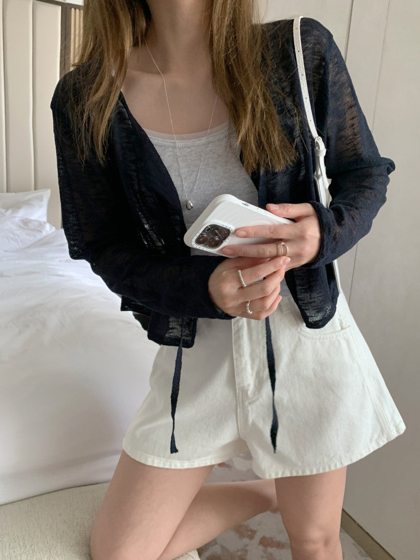 see-through strap cardigan-3col