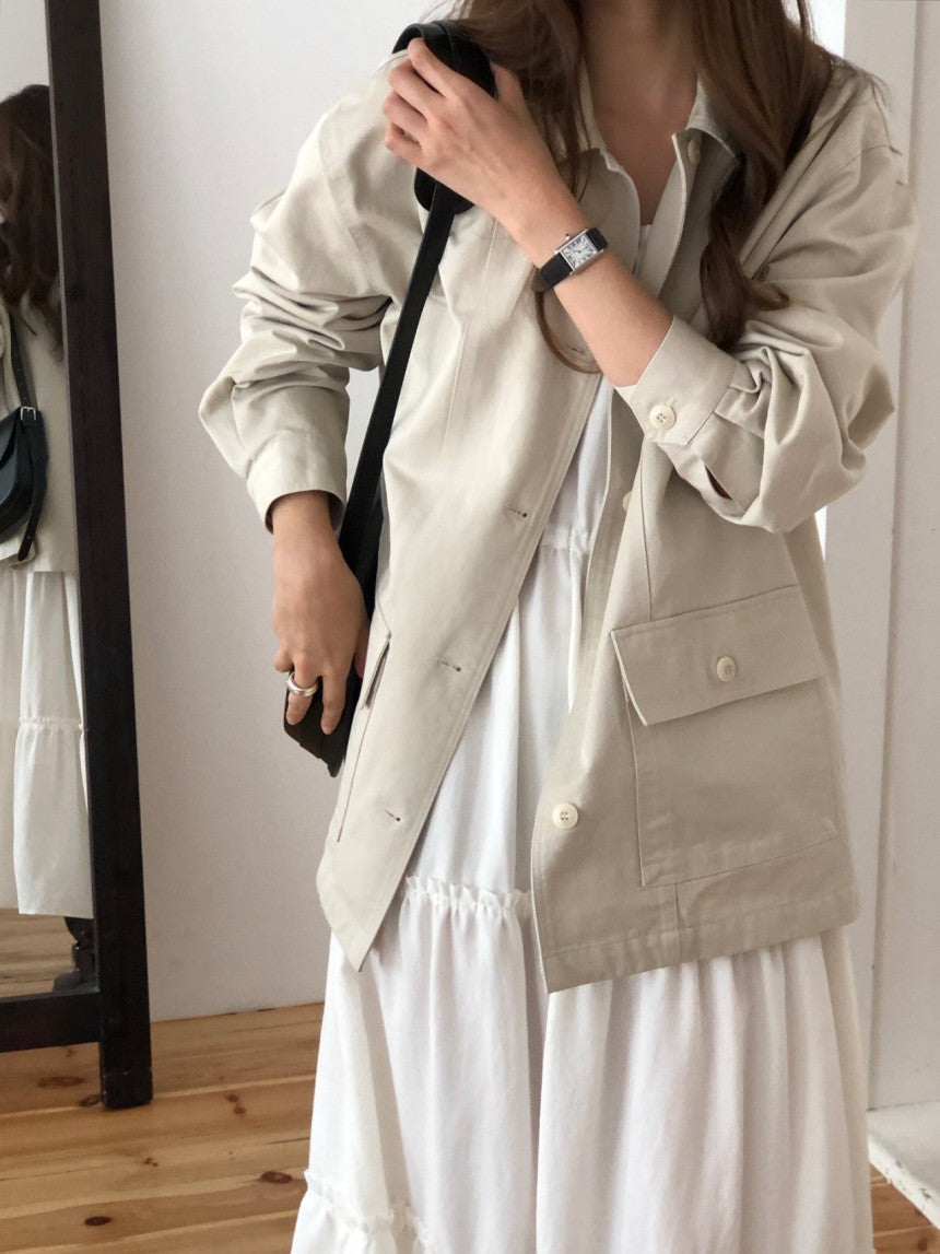 Glebe cotton bomber jacket-2col