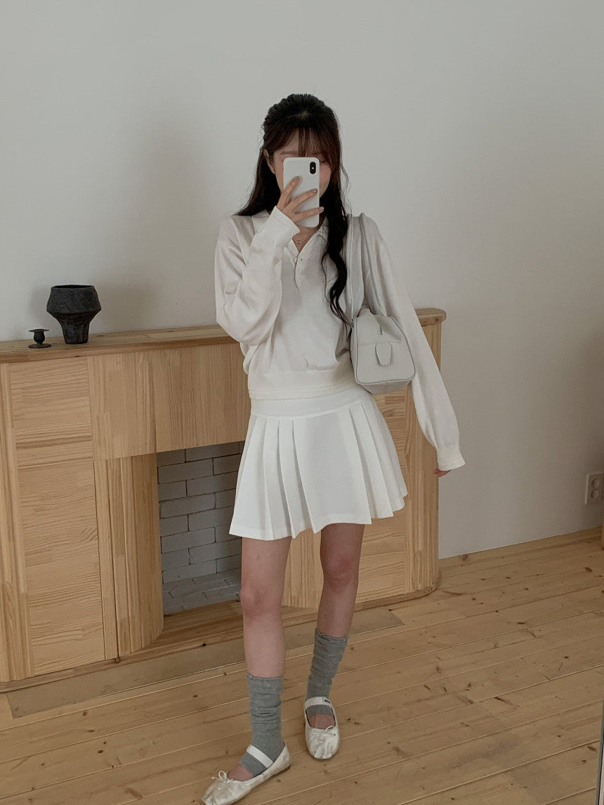 collar button knit-3col