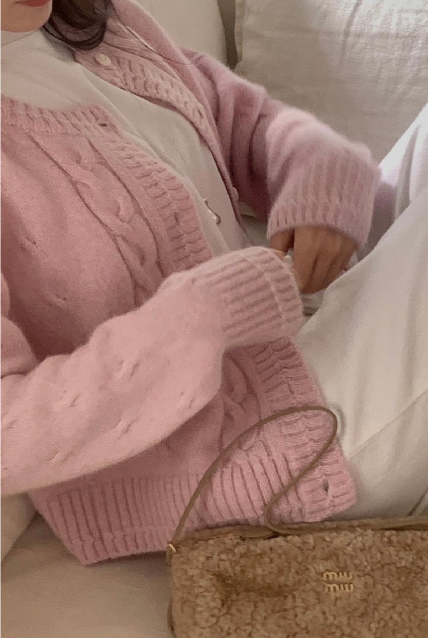 running baby alpaca cardigan-4col