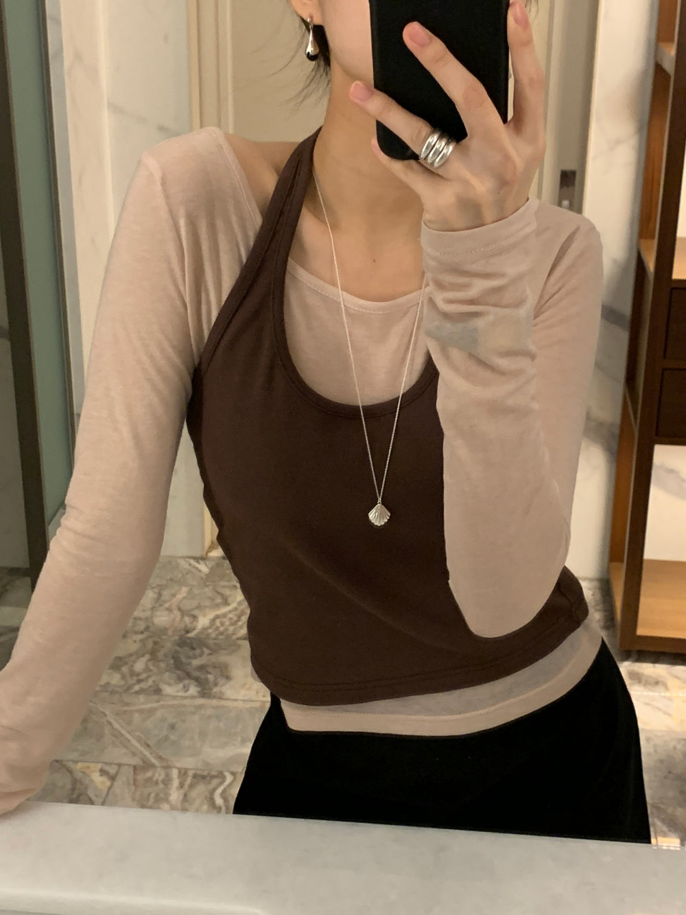 Halter layered set T-4col