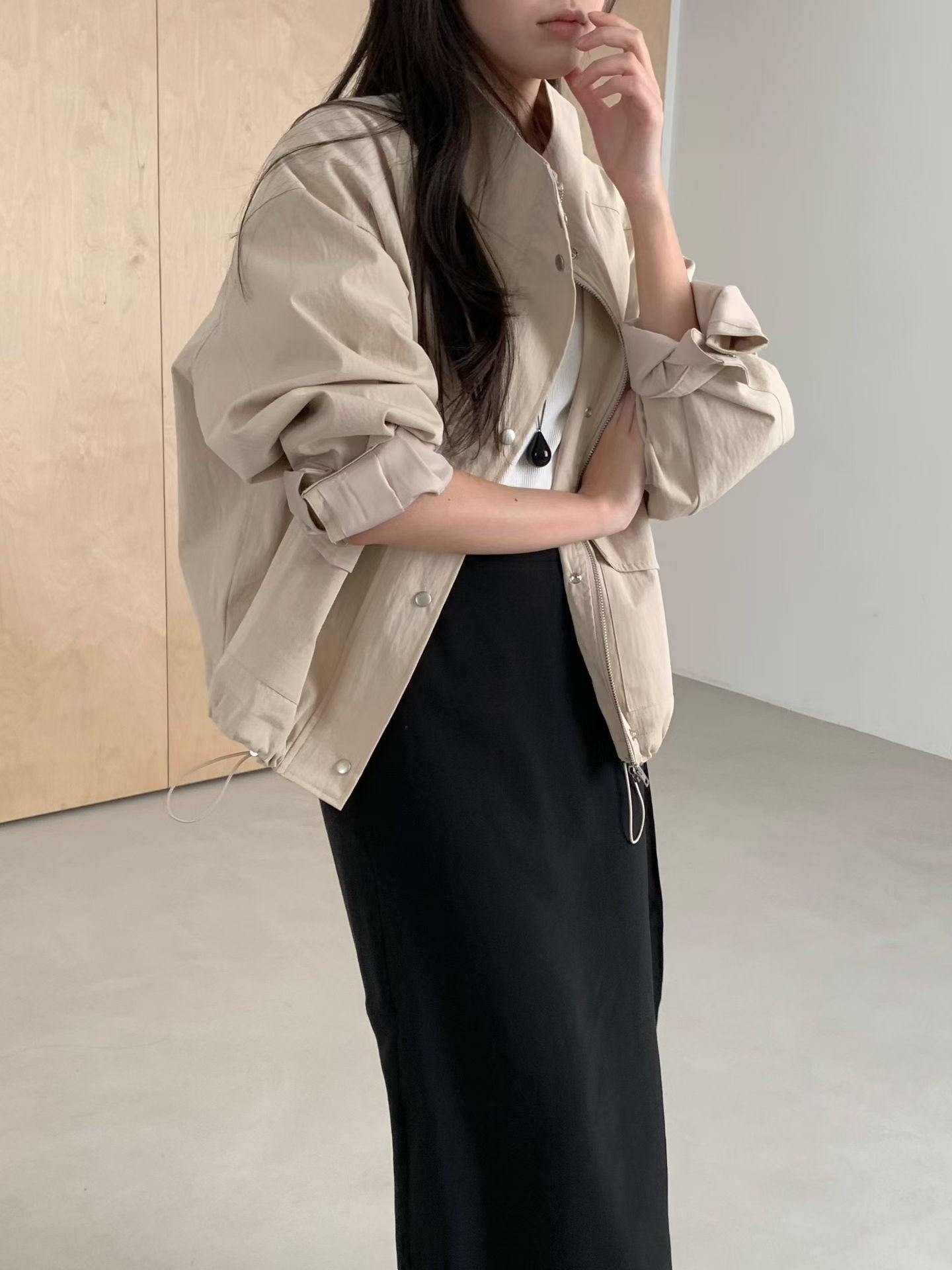 Millan short bomber jacket-3col