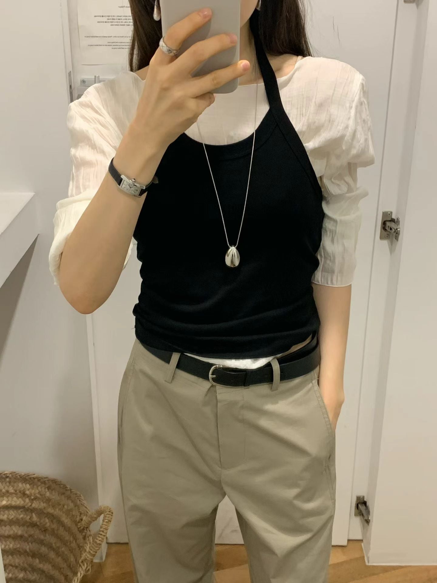 Ounce more wrinkle 2way blouse-2col