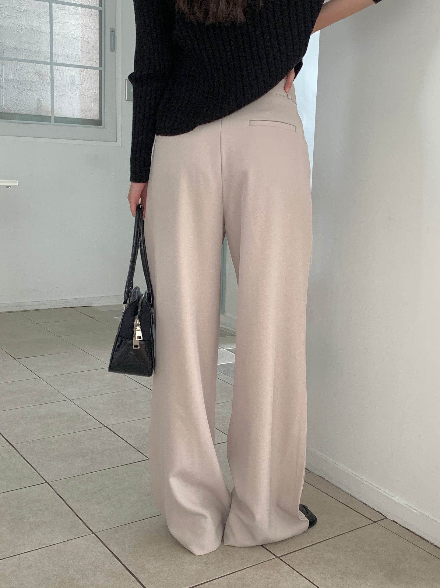 Fw two-pin tuck wide slacks-5colショート丈あり