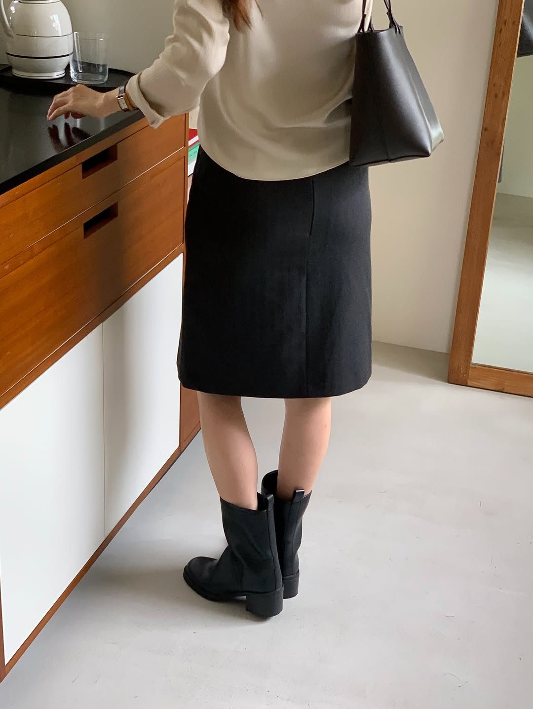 Noel A-line midi skirt-3col