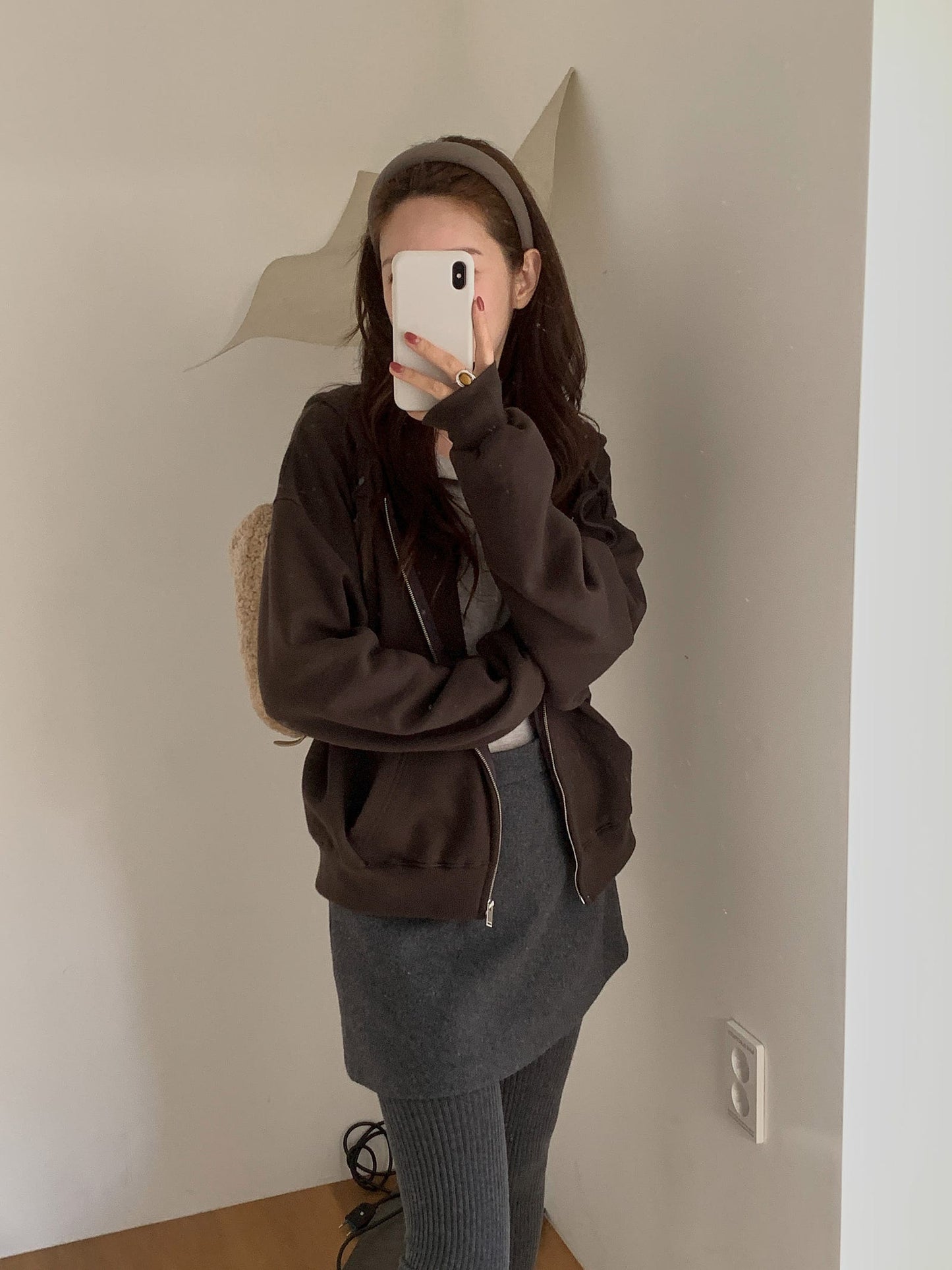 Essential gimo hood zip-up&pants&skirt-3col