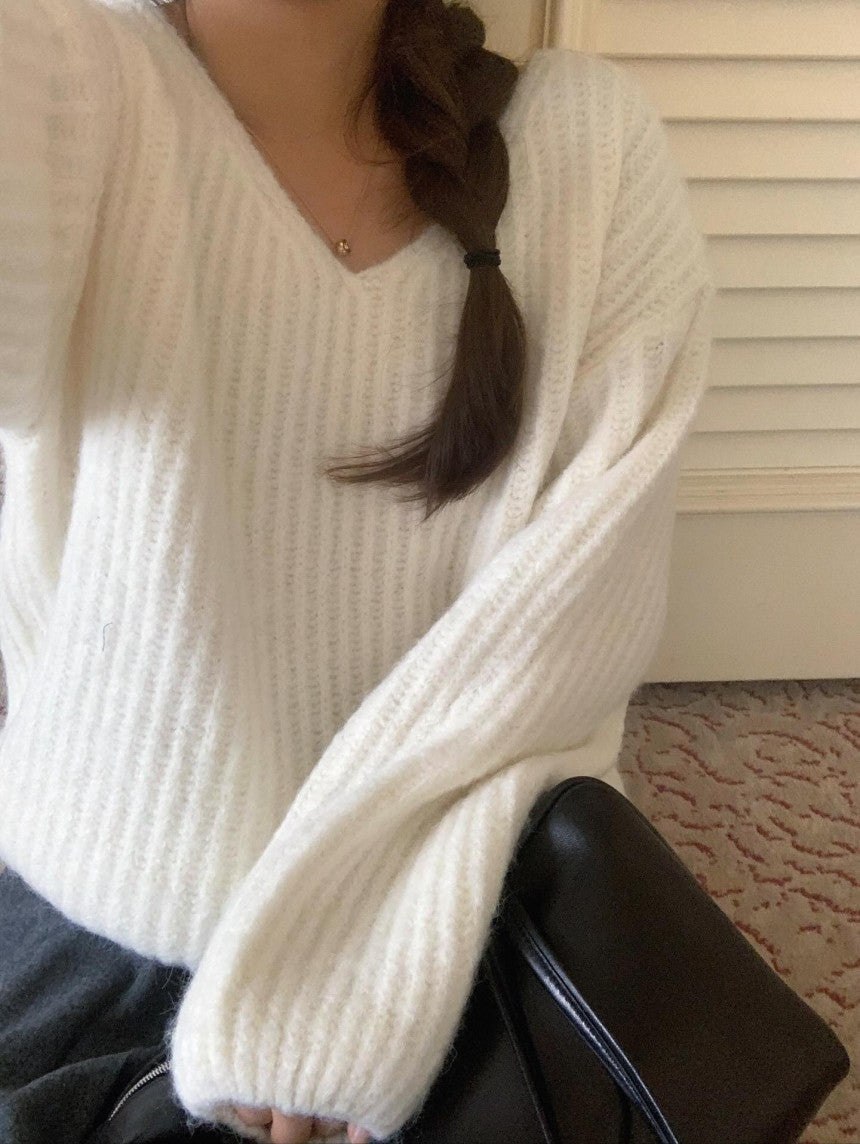 liter daina alpaca v neck knit-3col