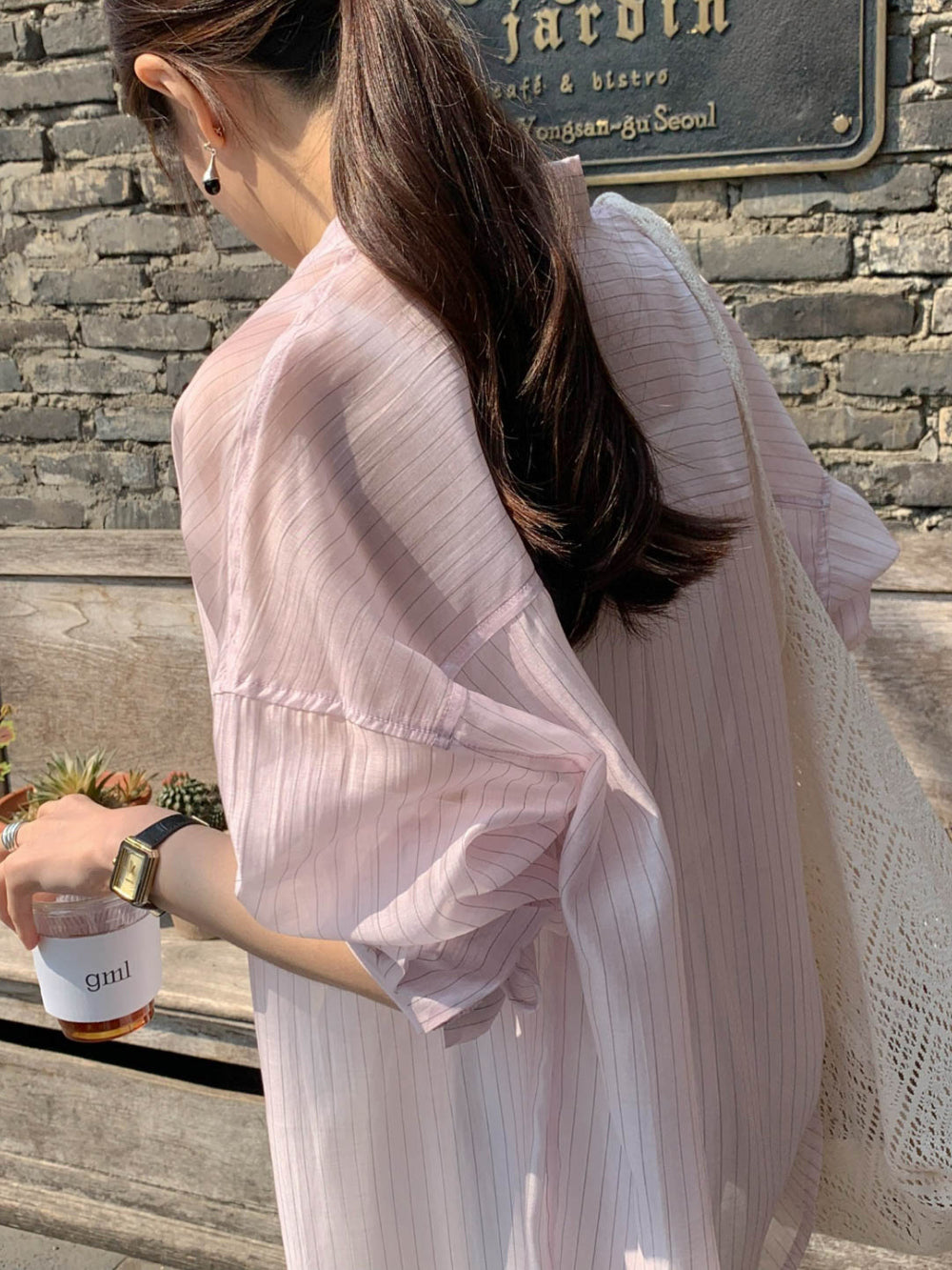 Tencel stripe shirt-3col
