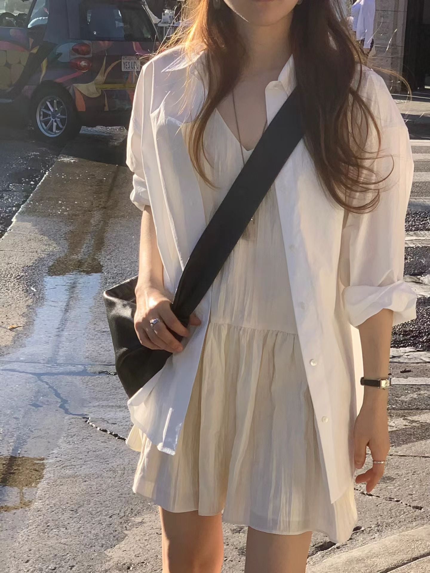 Ounce fond boxy shirt-col