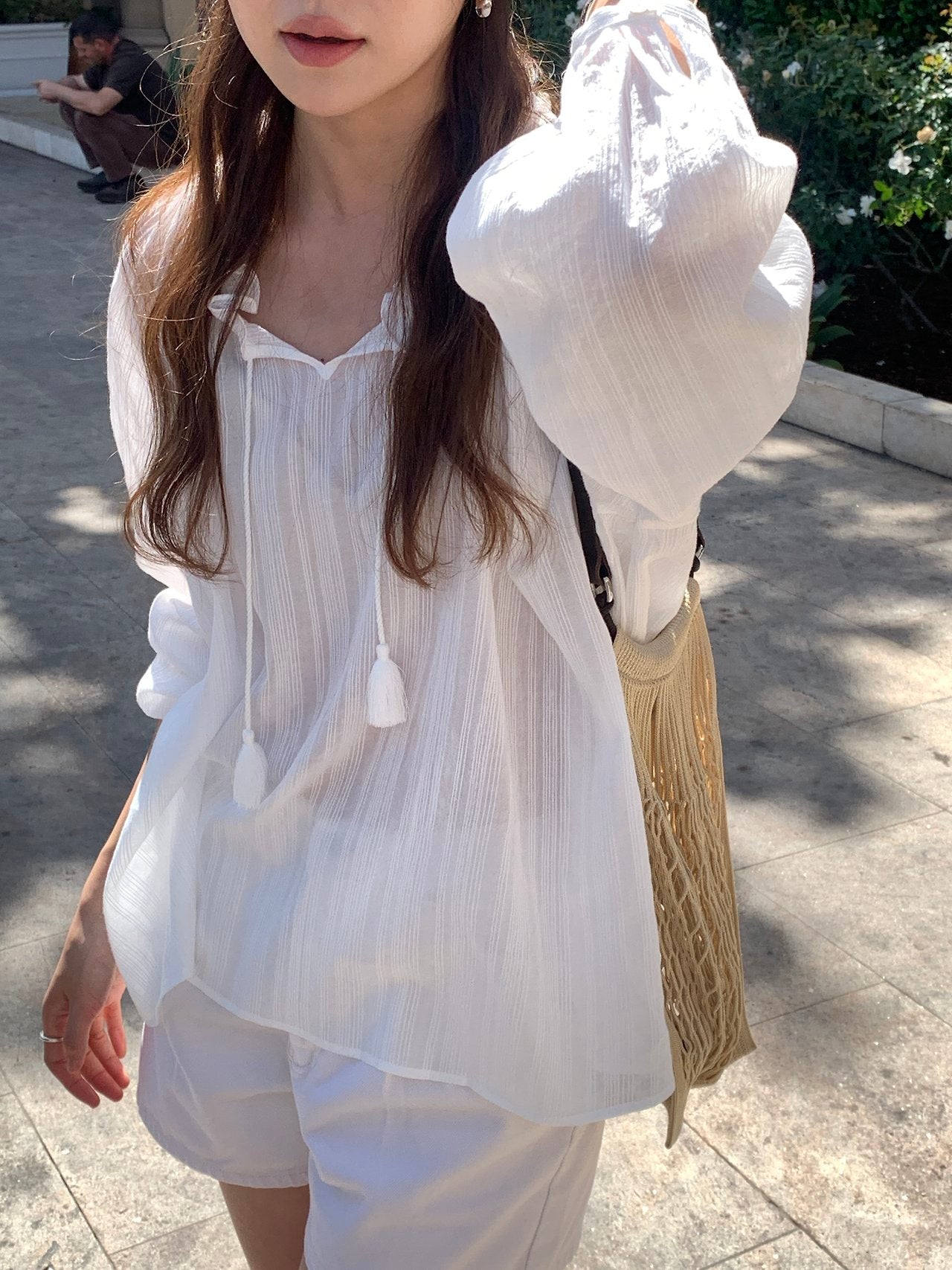Lea tassel frill blouse