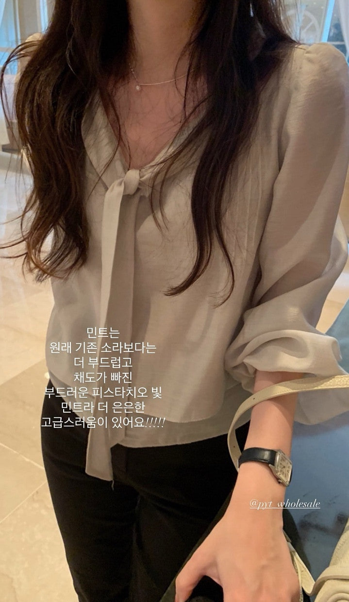 rose tie blouse-4col