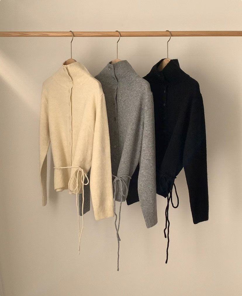 polo rope cardigan-3col