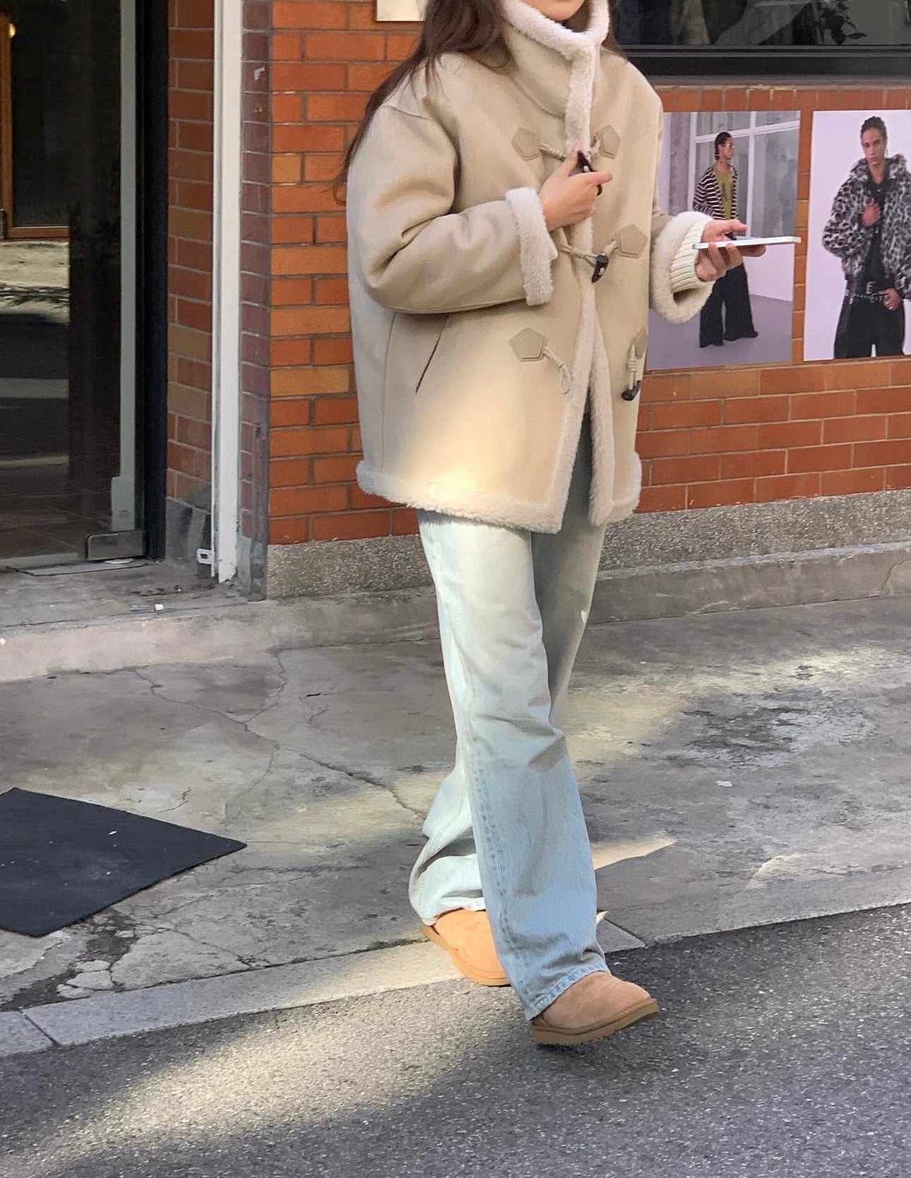 High-neck duffel reversible mustang