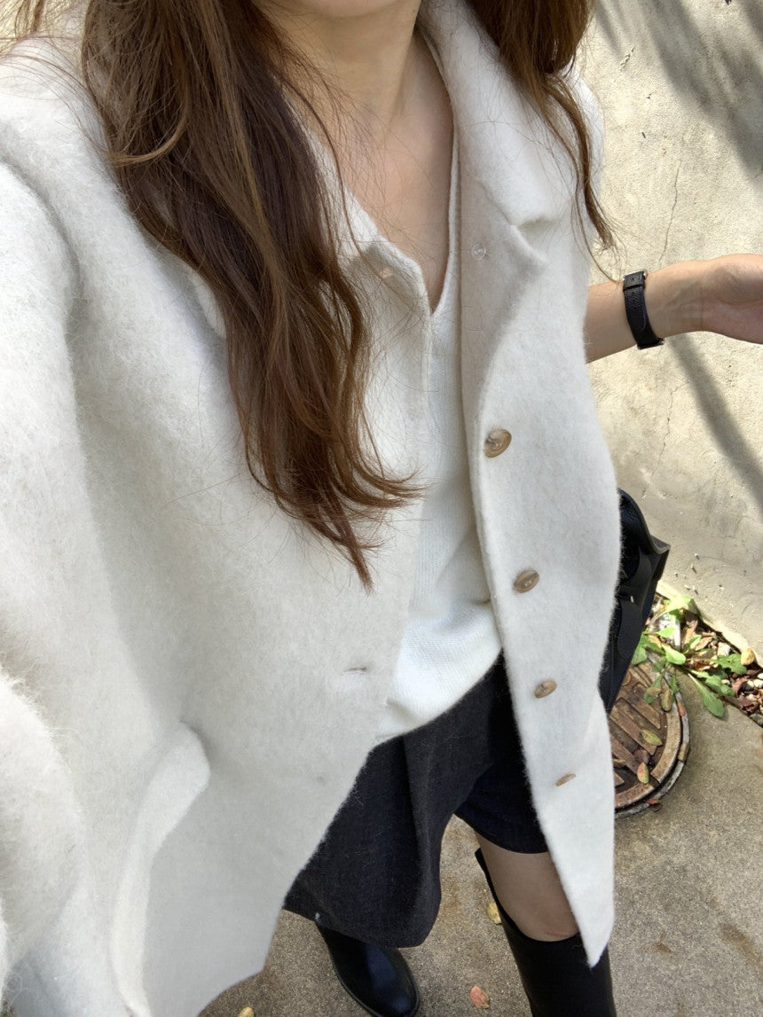 Lea alpaca handmade coat-2col