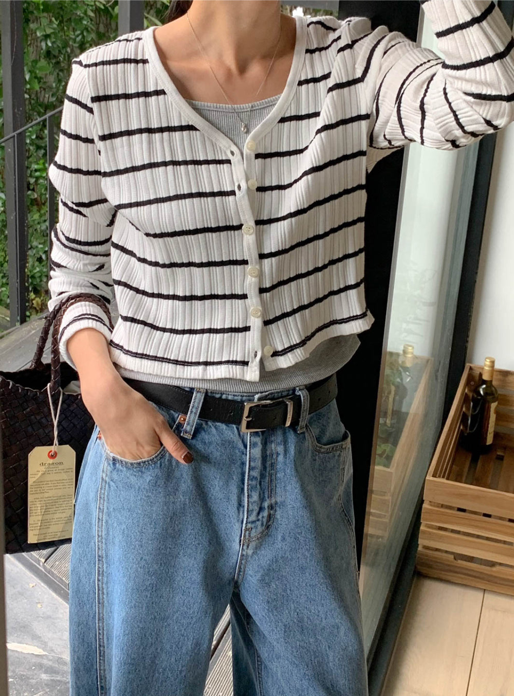 navy即納 mimosa cardigan-3col