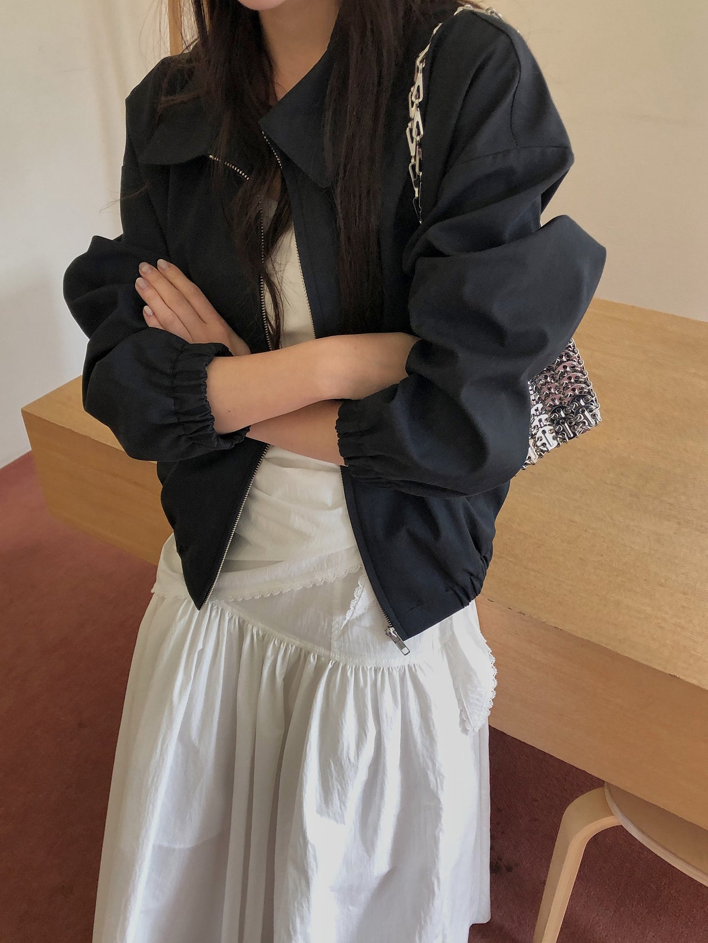 angle scarf&skirt set-2col