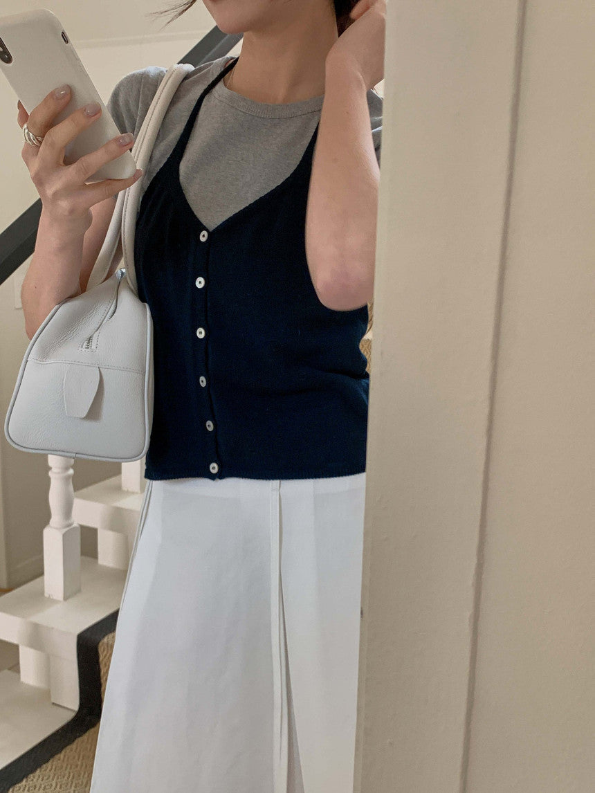 basic halter sleeveless-5col