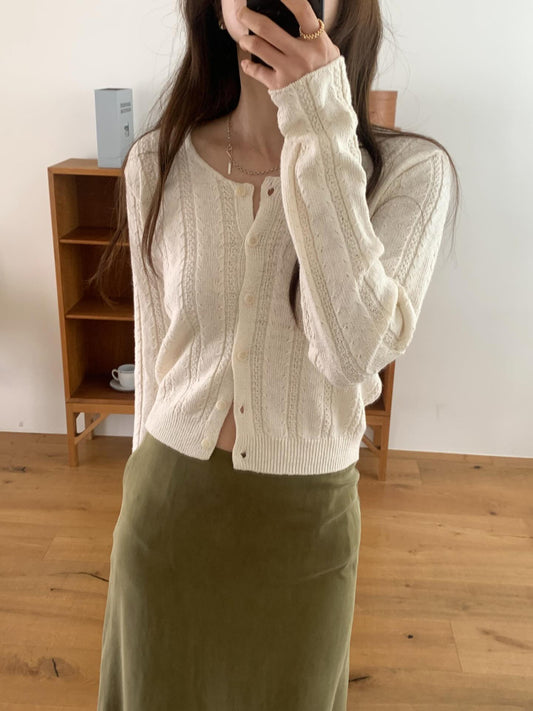 Botanic linen cardigan-4col