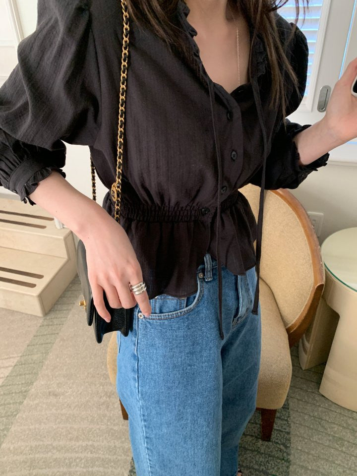 ivory即納 coco smok blouse-2col