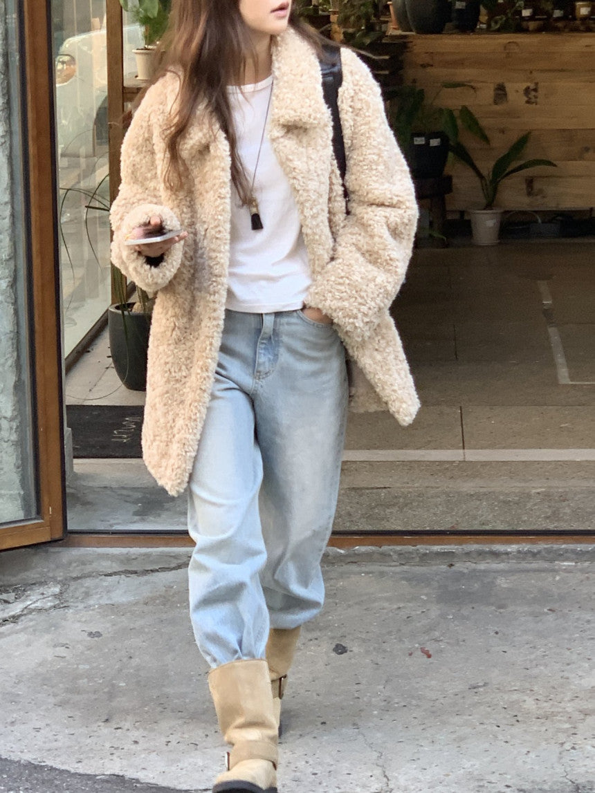 Ales reversible fur shearling jacket-2col