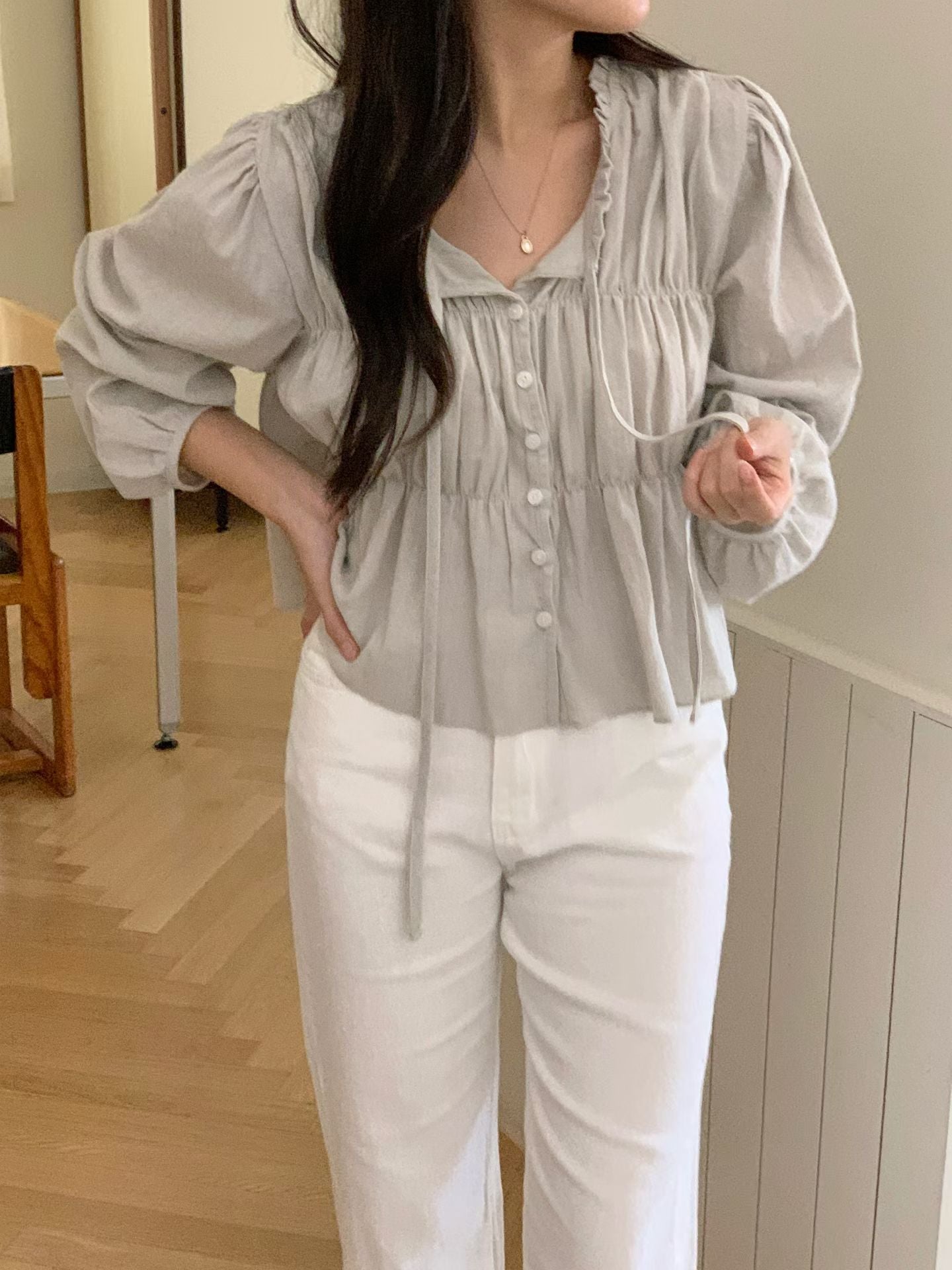 sorbet frill blouse-2col