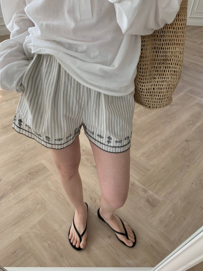 embroidered shorts