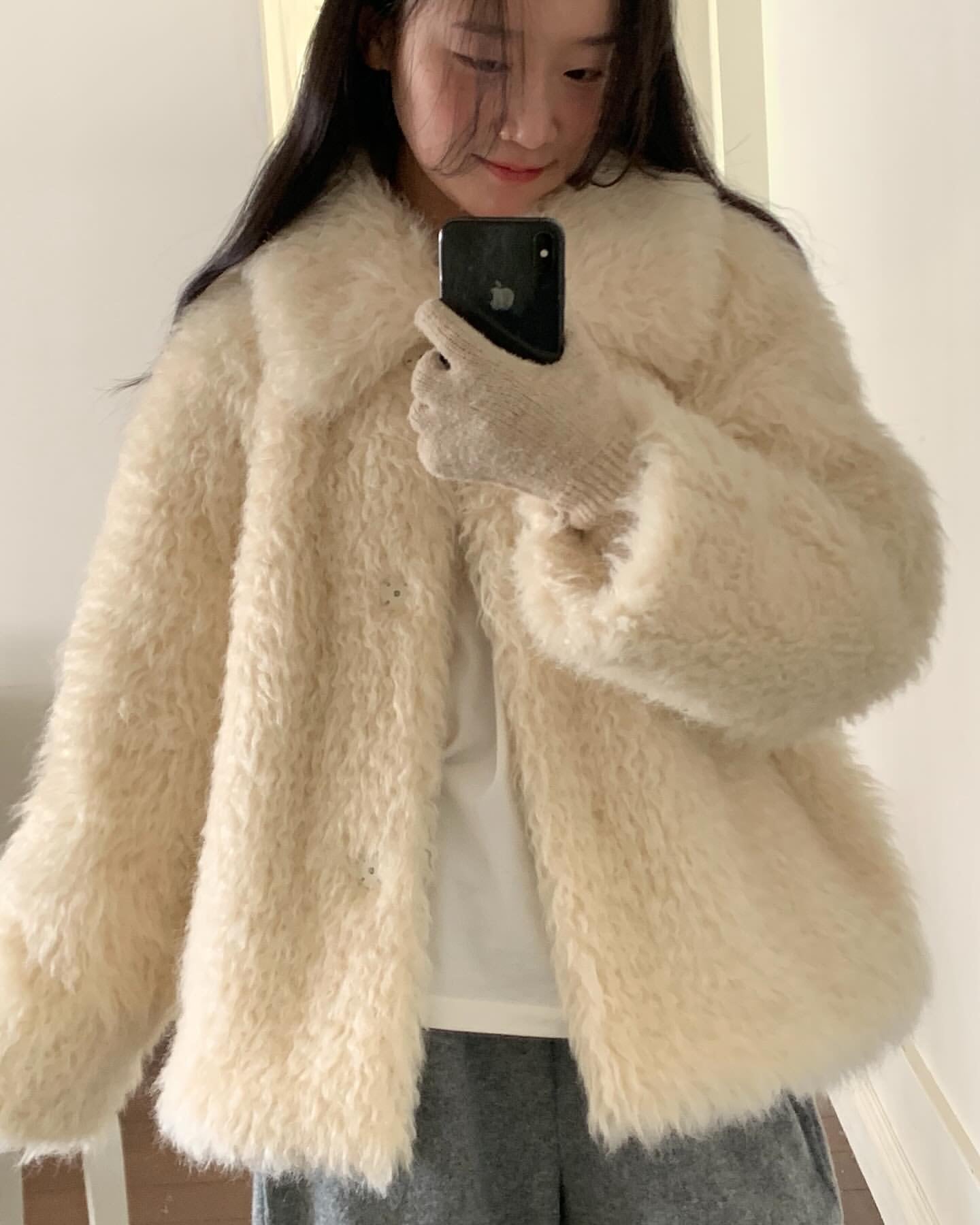 Curly fur jacket