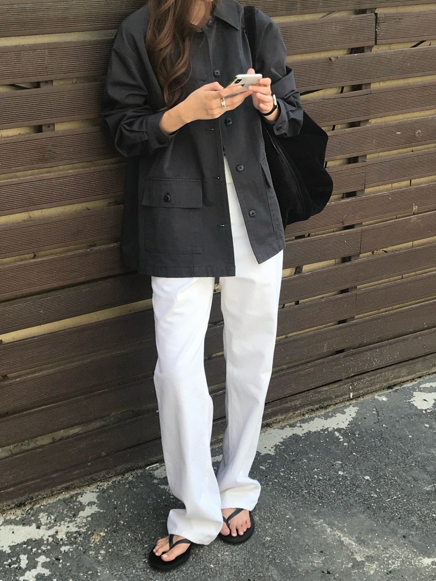 Glebe cotton bomber jacket-2col