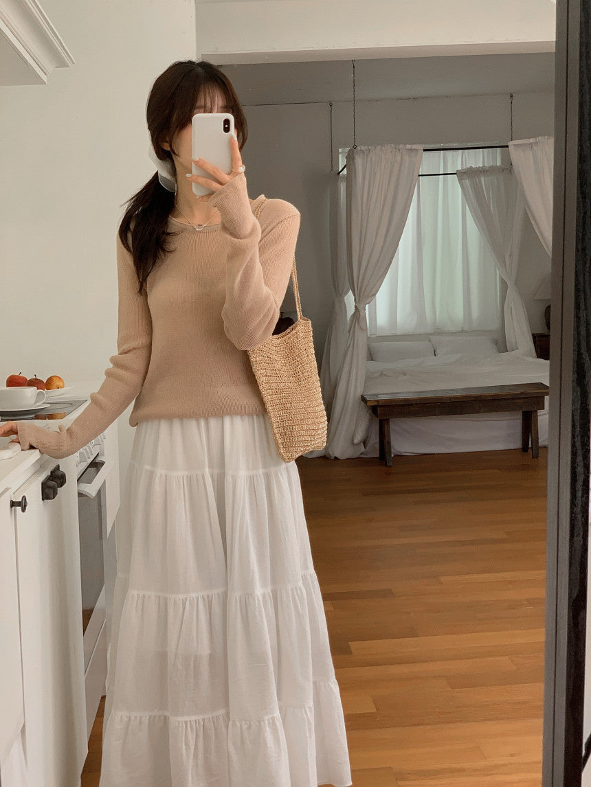 Nudy rib linen knit-4col