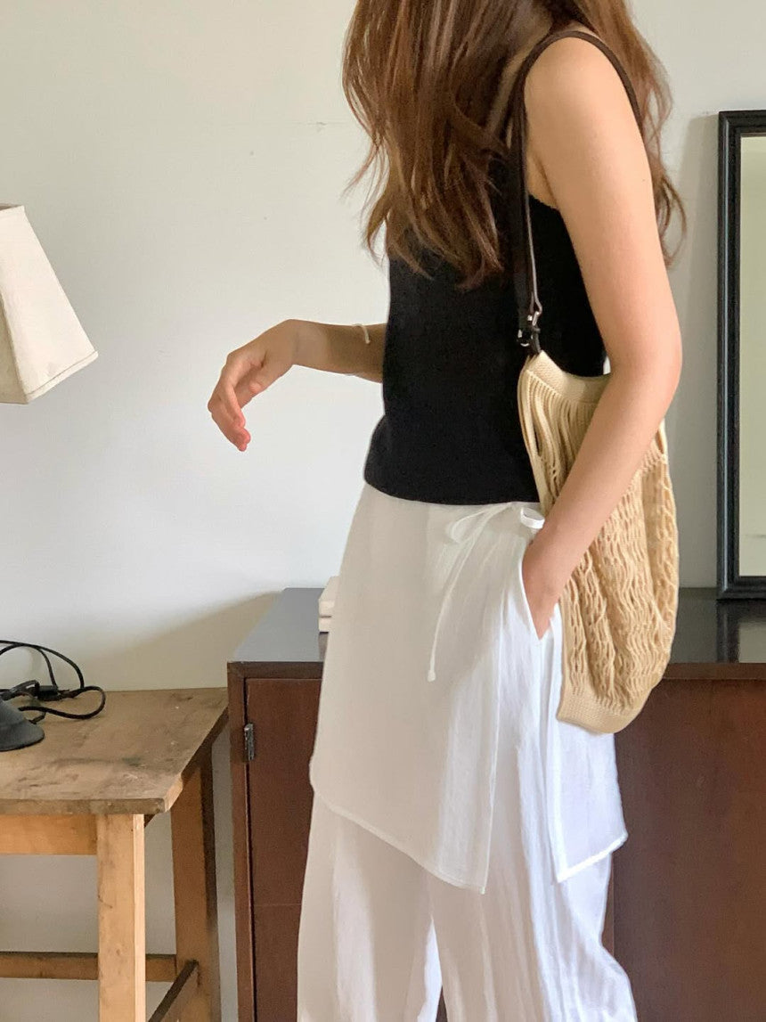 Butter rayered wrap skirt-3col