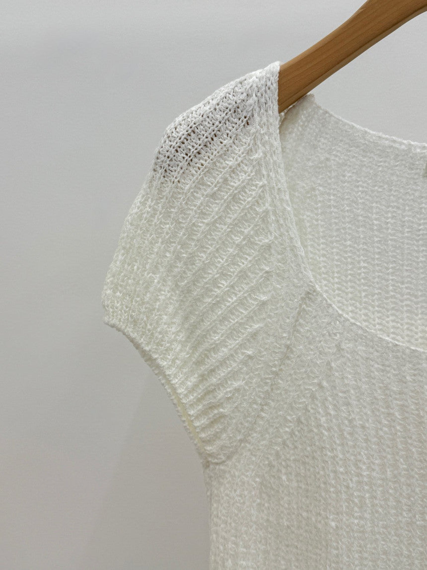 Loe square neck drop shoulder knit-2col